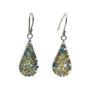 Sterling silver lucite flower drop earrings - GM434